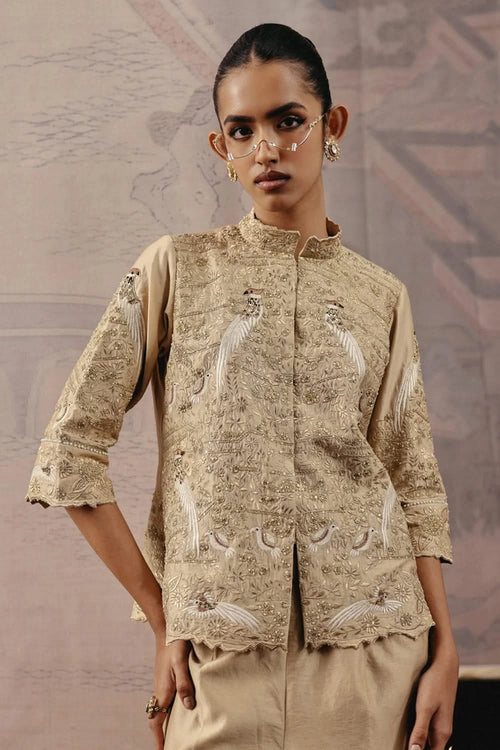 Zari And Resham Parsi Gaara Blazer