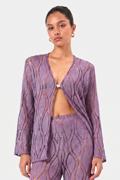 Lilac Crochet Full Sleeve Top