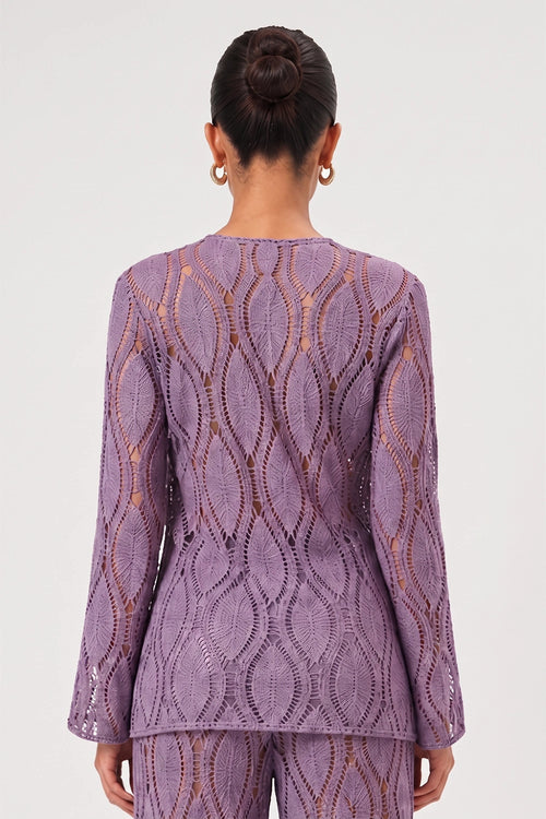 Lilac Crochet Full Sleeve Top