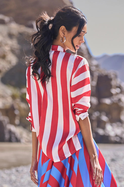 Striped Satin Shirt