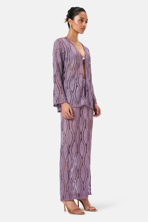 Lilac Crochet Maxi Skirt
