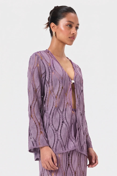 Lilac Crochet Full Sleeve Top