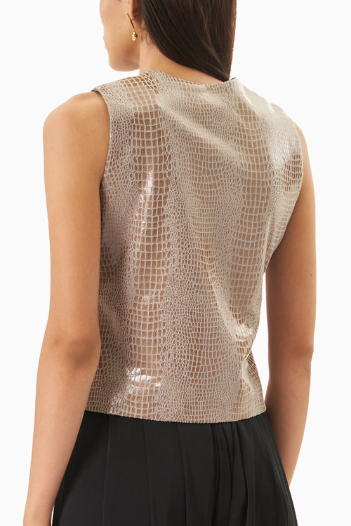 Brown Leatherite Waist Coat