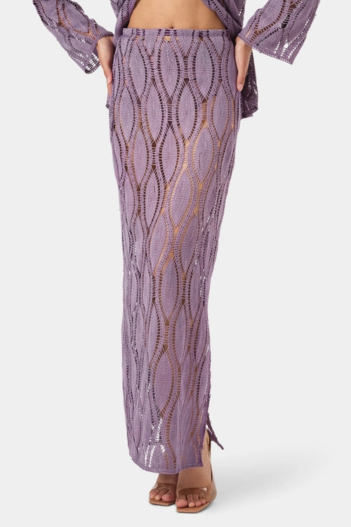 Lilac Crochet Maxi Skirt