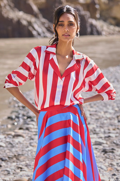 Striped Satin Shirt