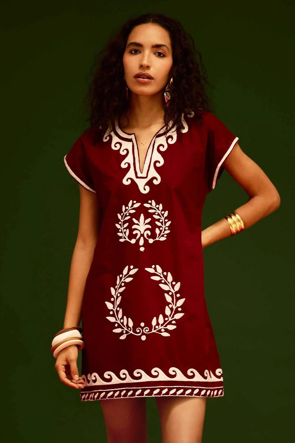 cotton shift dress Entro Pomegranate Cotton Plaid Mini Shift Dress main image 0