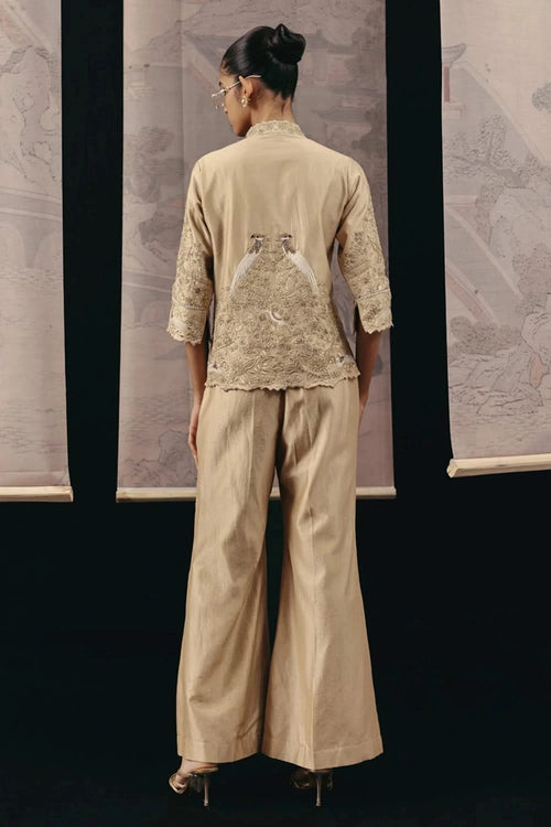 Chanderi Silk Gold Palazzos