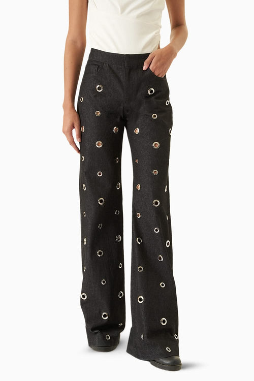 Silver Eyelet Pant