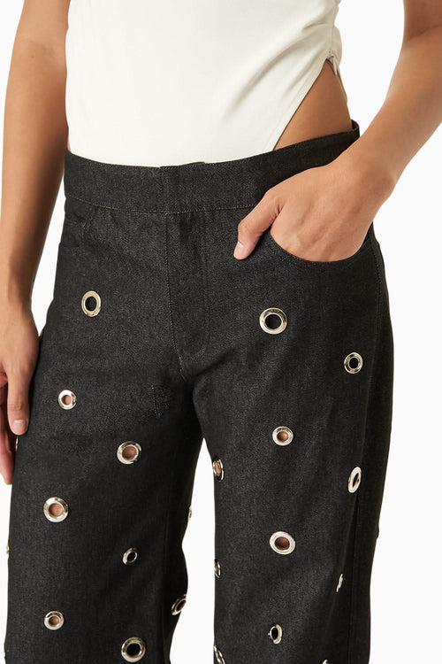 Silver Eyelet Pant