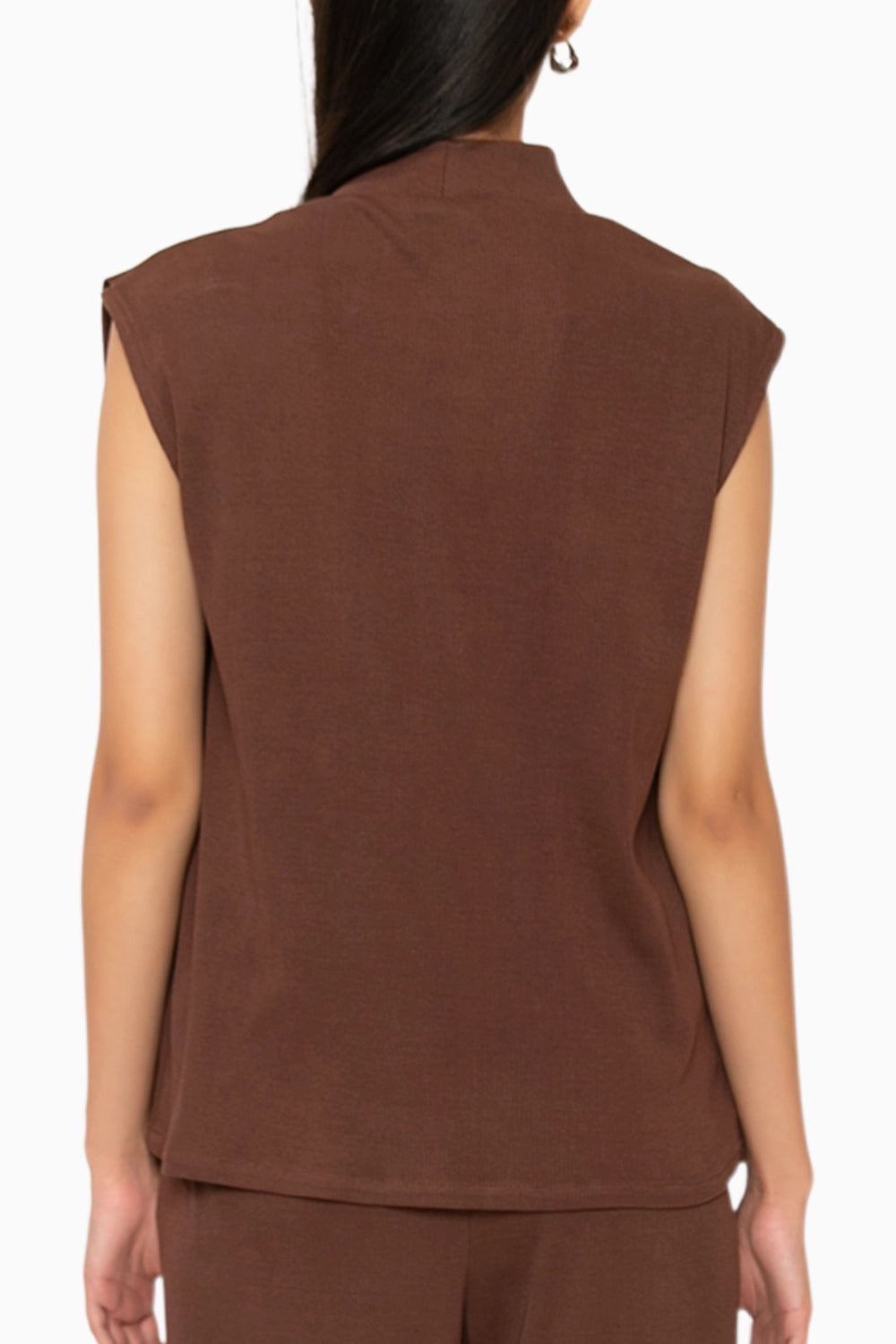 S'mores Brown Cowl Top