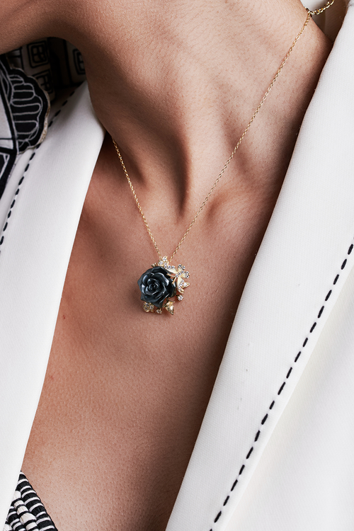 Whimsical Winged Rose Pendant