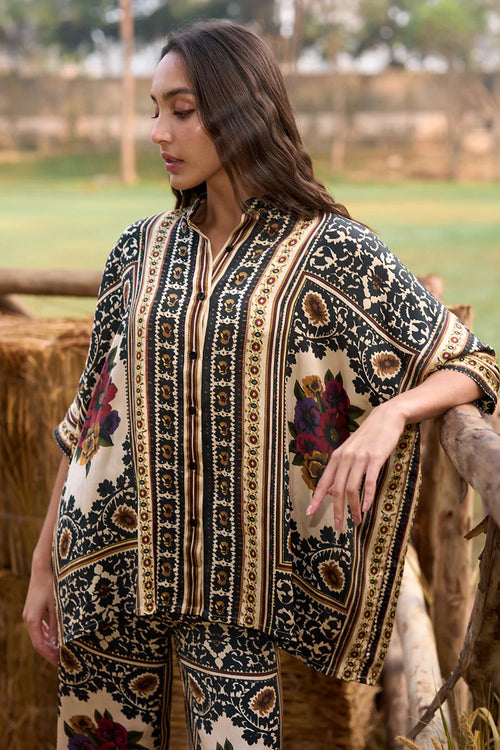 Baroque Printed Boxy Shirt and Straight-Cut Pant Set