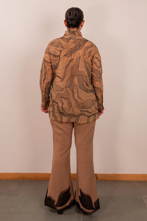 Beige Mystic Shirt And Trousers Set