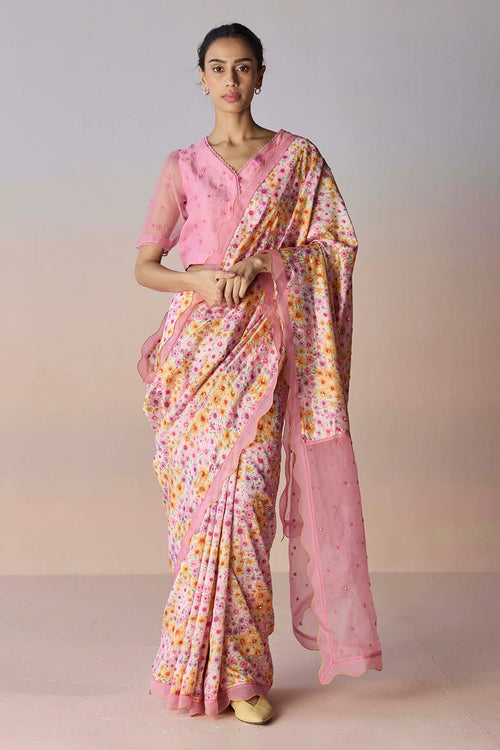 Wildflower Dawn Pink Saree