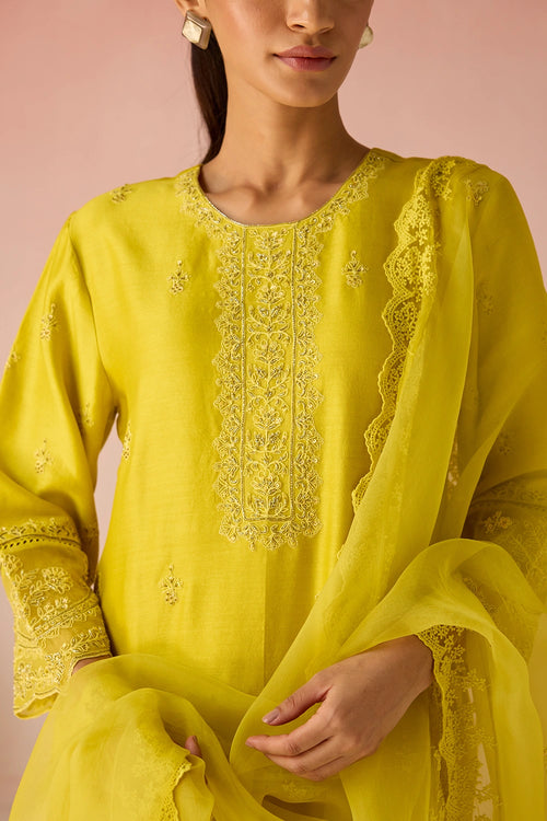 Sunbeam Bahaara Chanderi Silk Long Kurta Set
