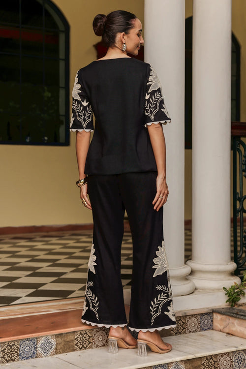 Palmera Honeycomb Black Co-ord Set