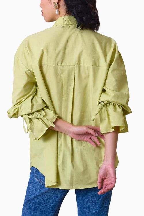 Green Petal Embroidered Shirt