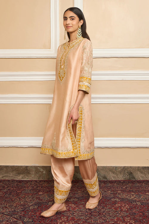 Resham Rosepink Straight Kurta with Salwar and Dupatta