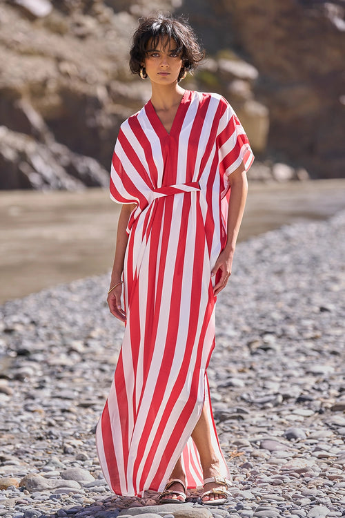 Stripe Kaftan Dress