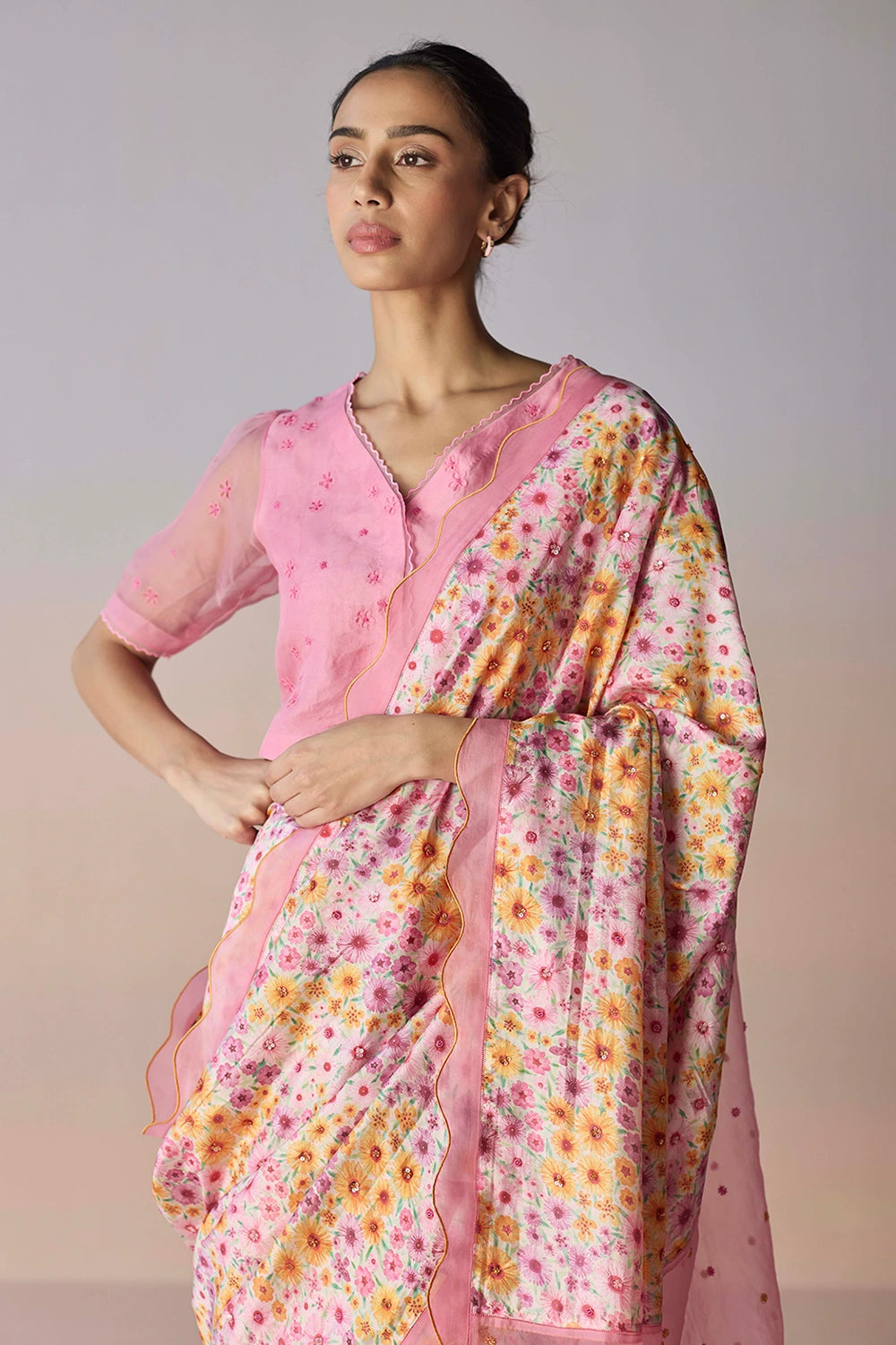 Wildflower Dawn Pink Saree