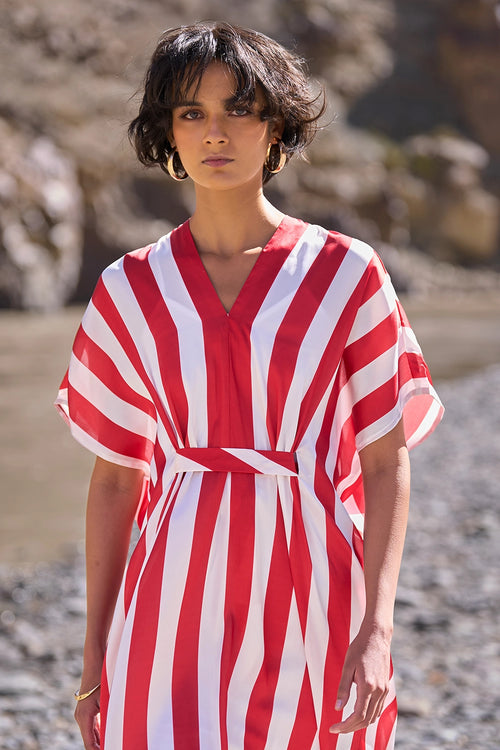 Stripe Kaftan Dress
