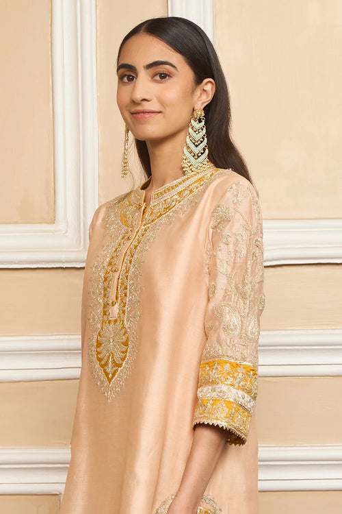 Resham Rosepink Straight Kurta with Salwar and Dupatta