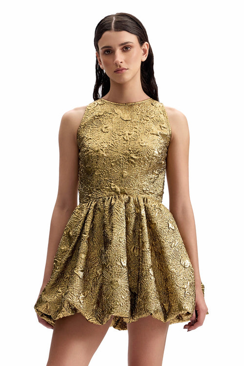 Antique Gold Puffer Dress
