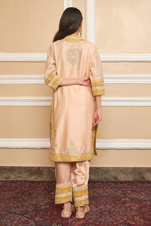 Resham Rosepink Straight Kurta with Salwar and Dupatta