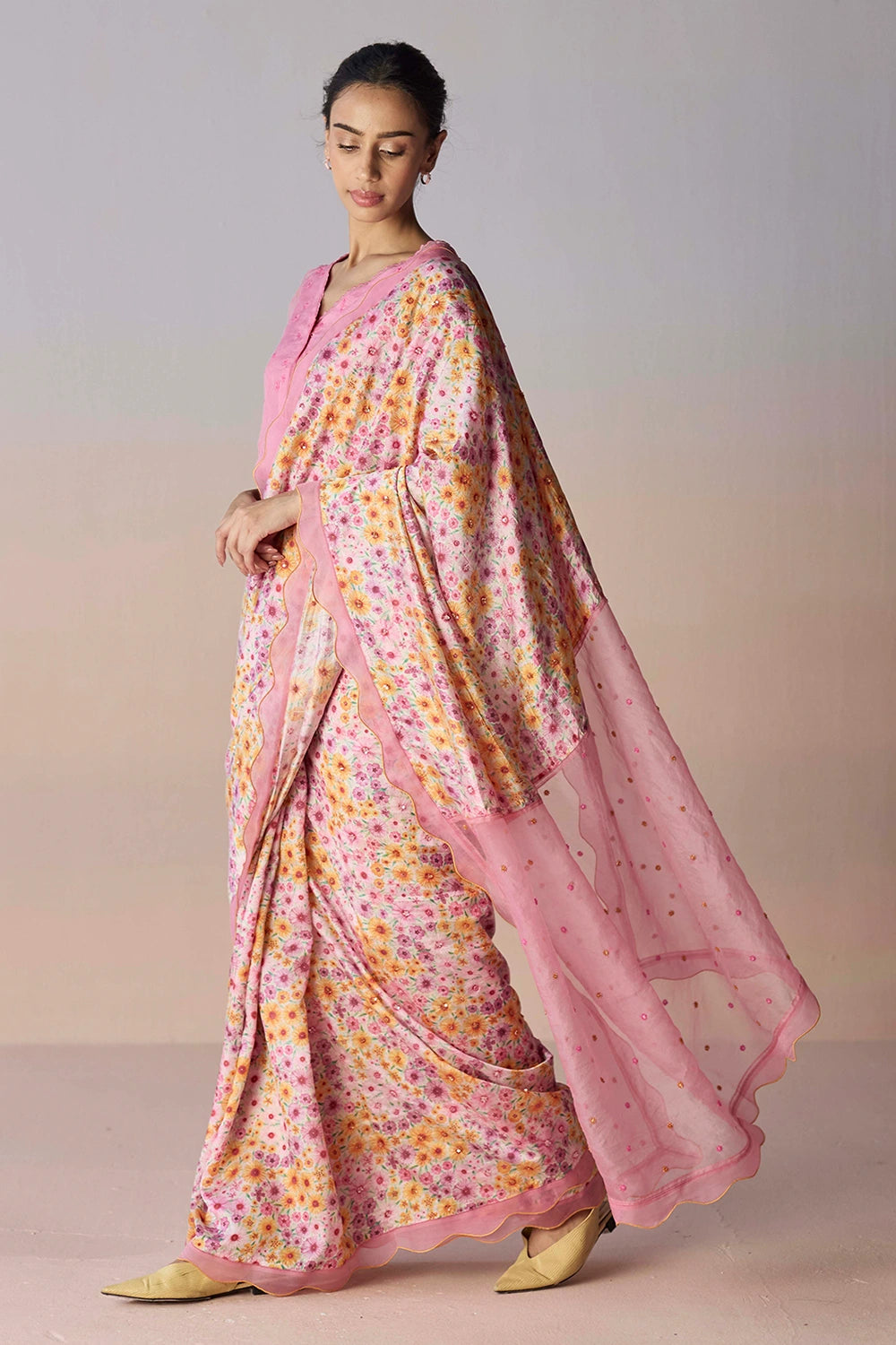 Wildflower Dawn Pink Saree