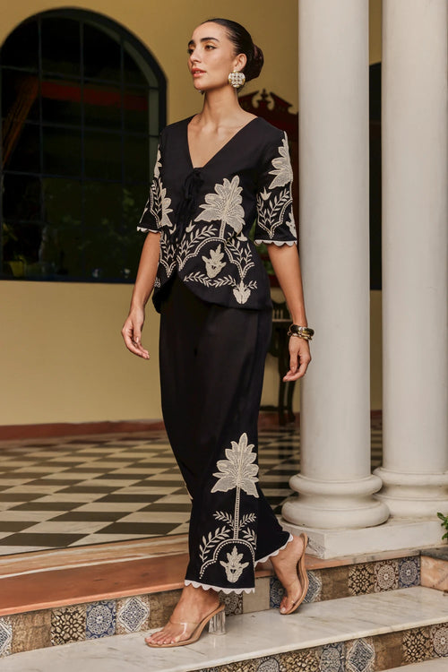 Palmera Honeycomb Black Co-ord Set