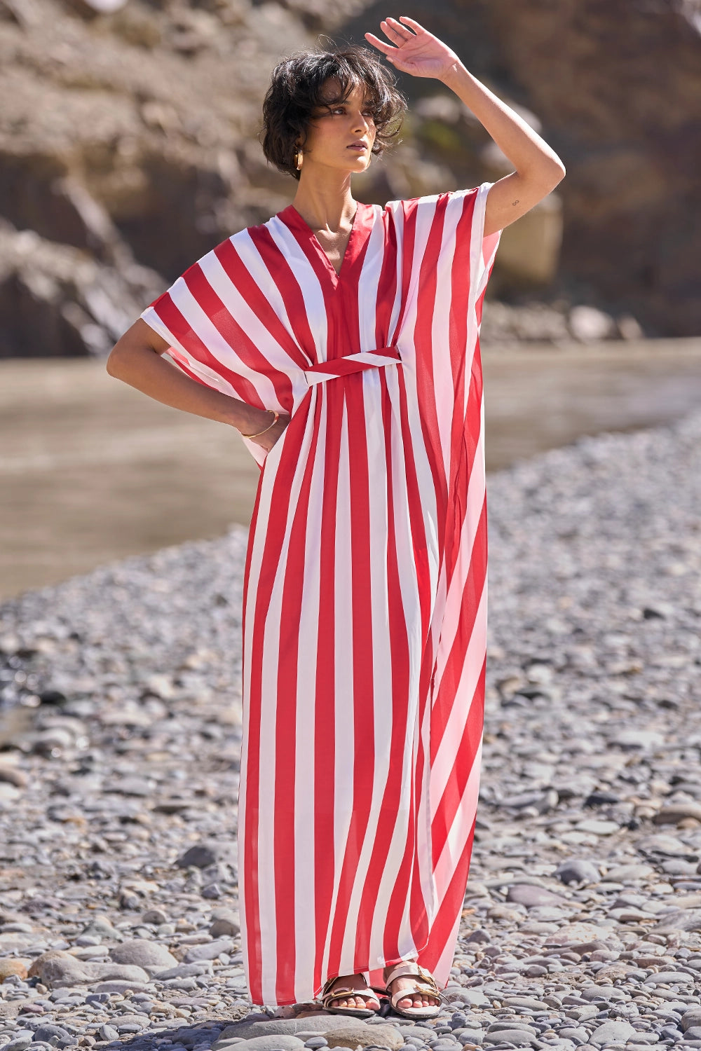 Stripe Kaftan Dress