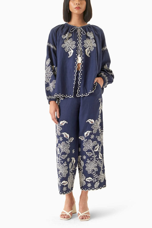 Blue Marlyn Shrug with Pants