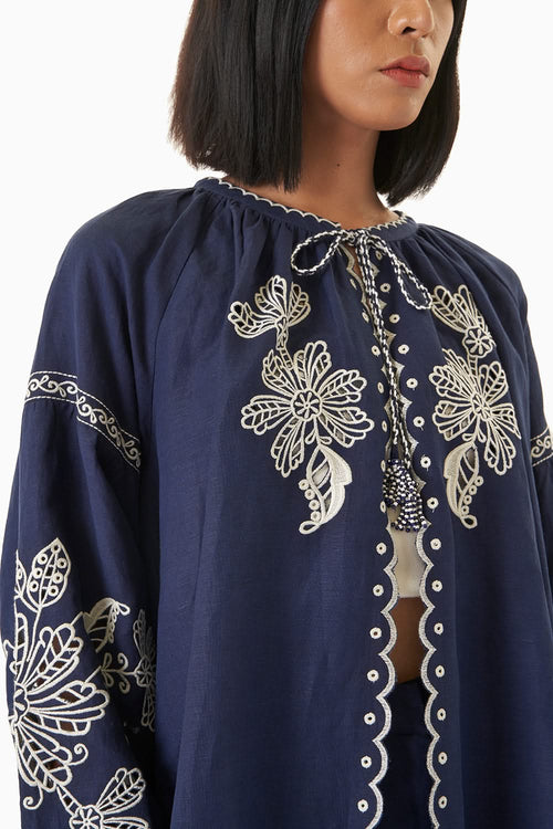 Blue Marlyn Shrug with Pants