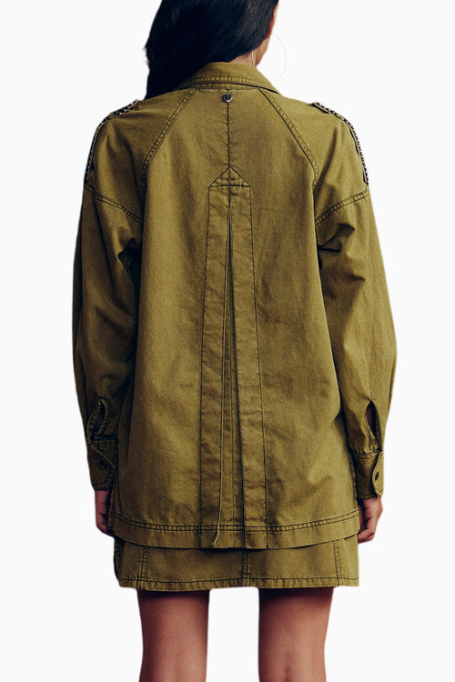 Washed Twill Studded Shacket