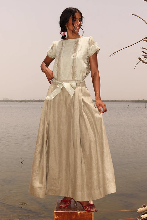 Syro Yellow Belted Skirt