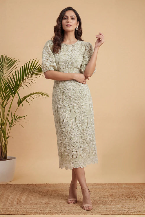Sage Reverie Lace Dress