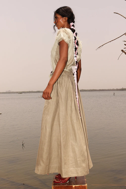 Syro Yellow Belted Skirt