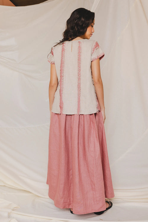Pili Carrot with Beige Fringes Top