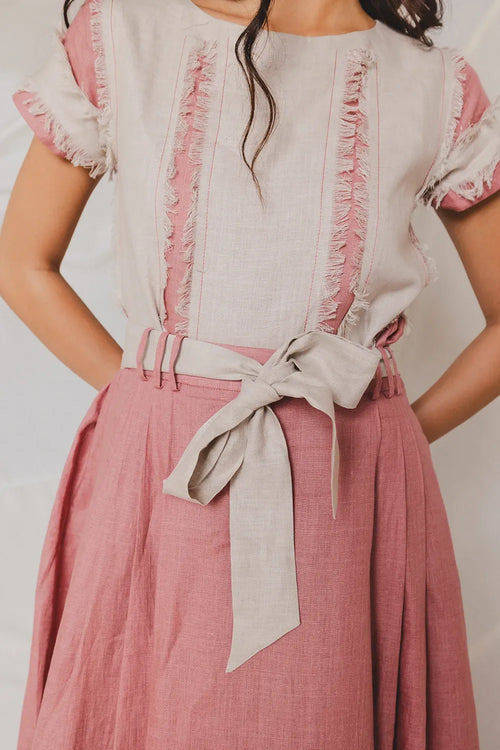 Pili Carrot with Beige Fringes Top