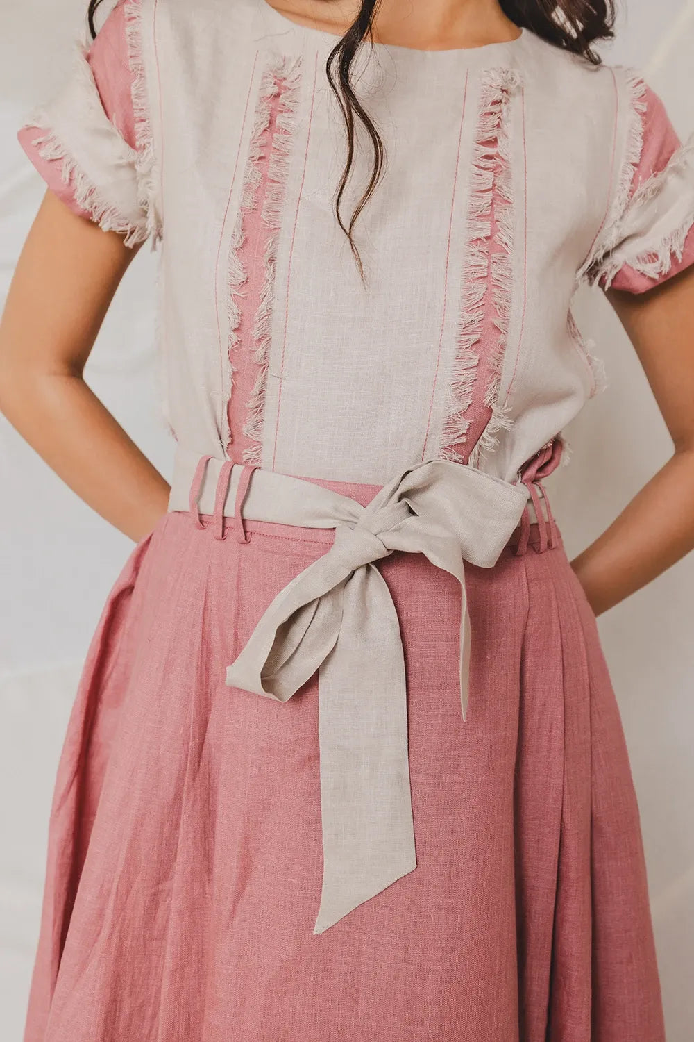 Pili Carrot with Beige Fringes Top