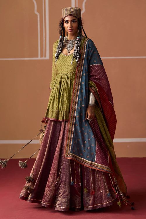Rida Top with Ojas Skirt and Samar Dupatta