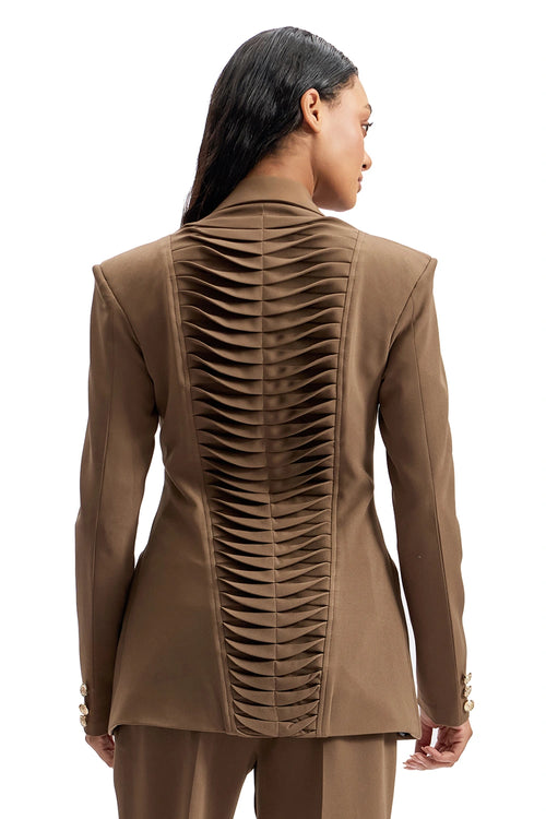 Studded Lapel Power Blazer