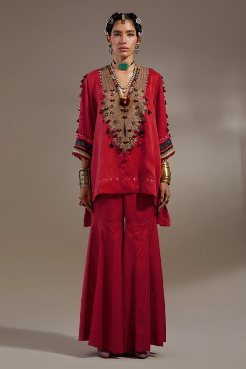 Sindoor Anka Mitra Short Kurta Festive Set