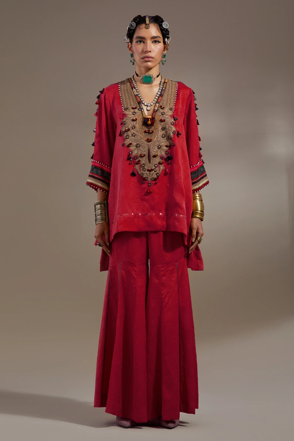 Sindoor Anka Mitra Short Kurta Festive Set