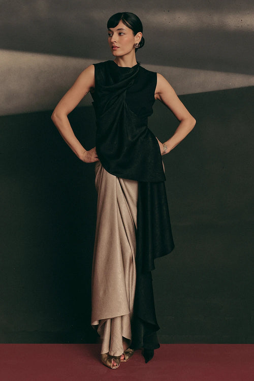 Black Gold Elio Top And Knot Skirt