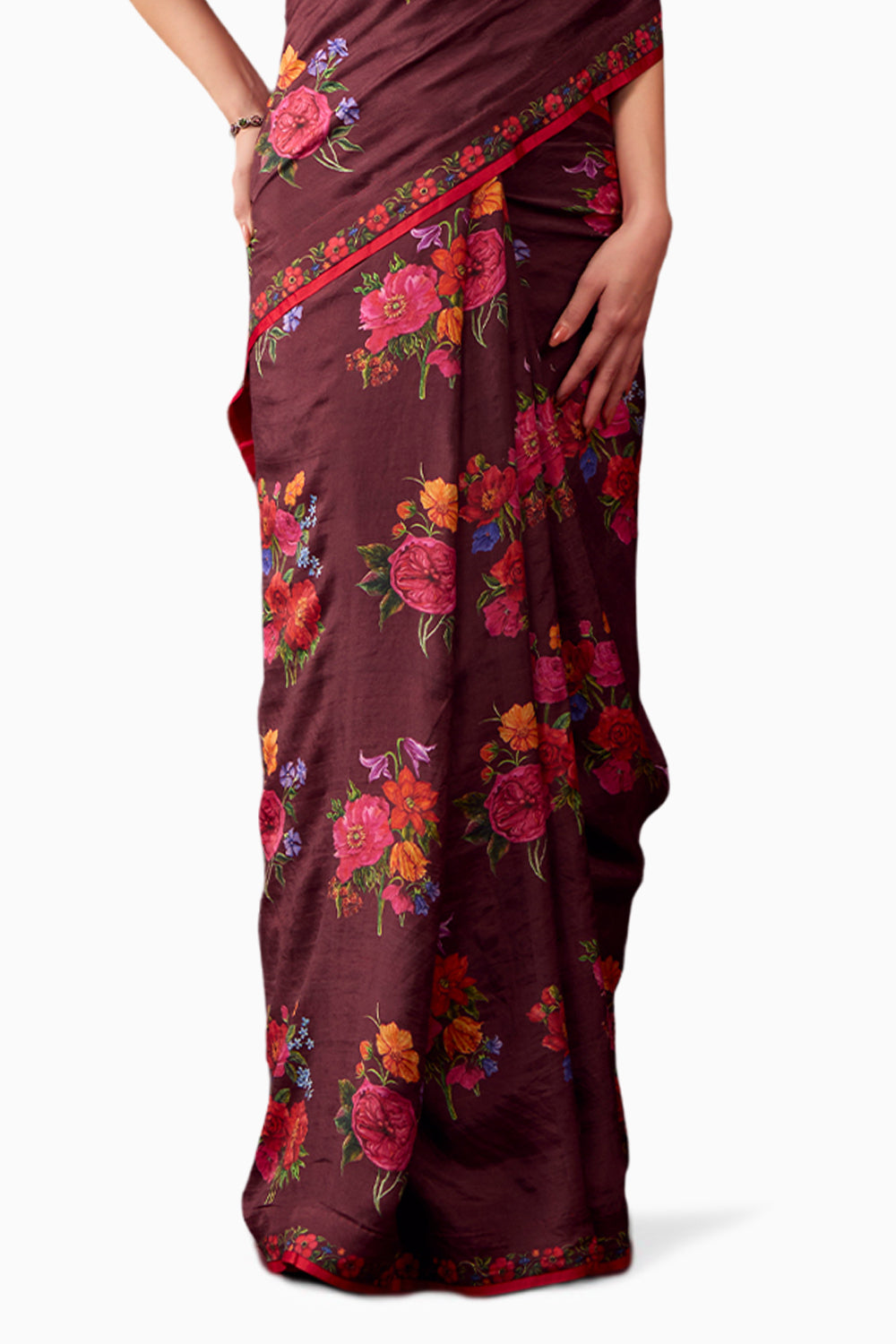 Eternal Love Burgundy Saree