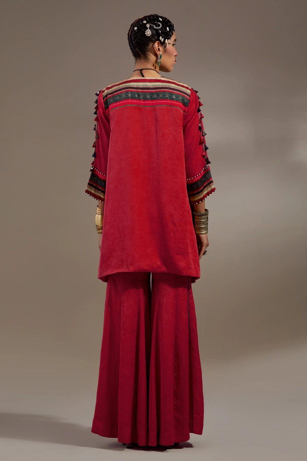 Sindoor Anka Mitra Short Kurta With Flared Pants
