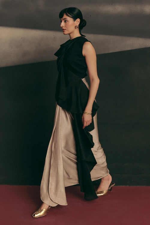 Black Gold Elio Top And Knot Skirt