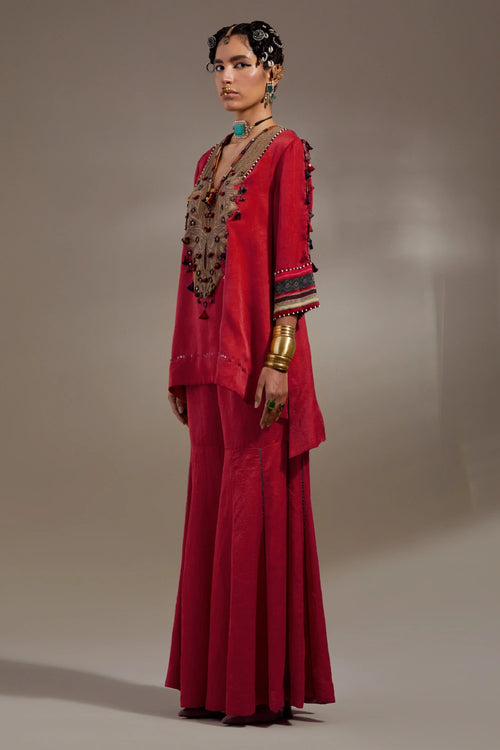 Sindoor Anka Mitra Short Kurta Festive Set