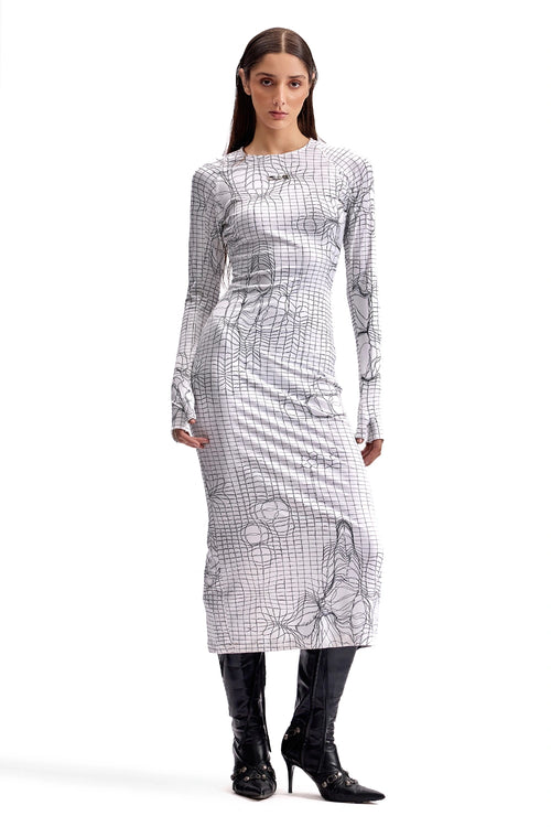 Entangled Mesh Midi Dress
